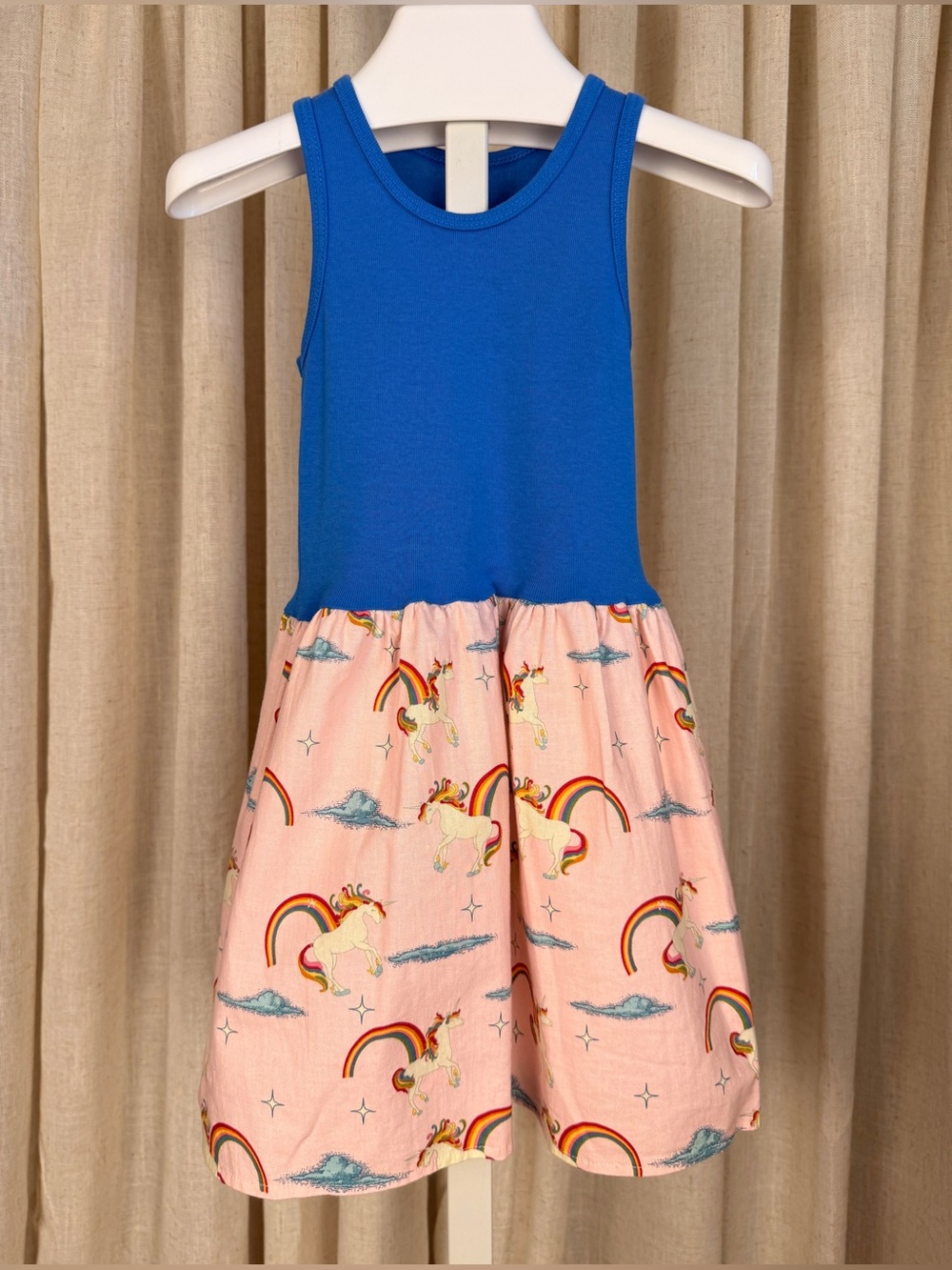 ALEJANDRA KEARL Blue & Pink *UnicornS & RainbowS* Print Tank Dress 2T NWOT